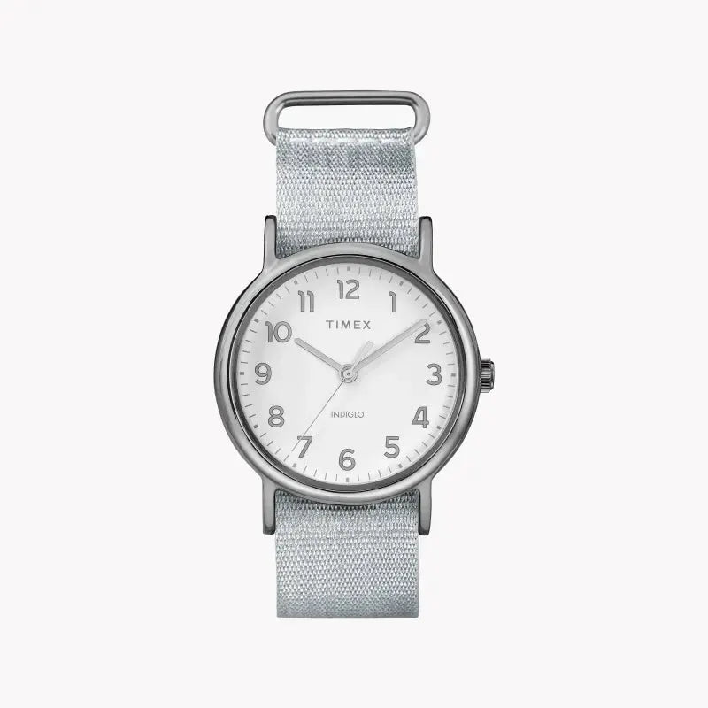 Timex Women's Silver Fabric Watch, White Dial | Tw2r92500 by TIMEX