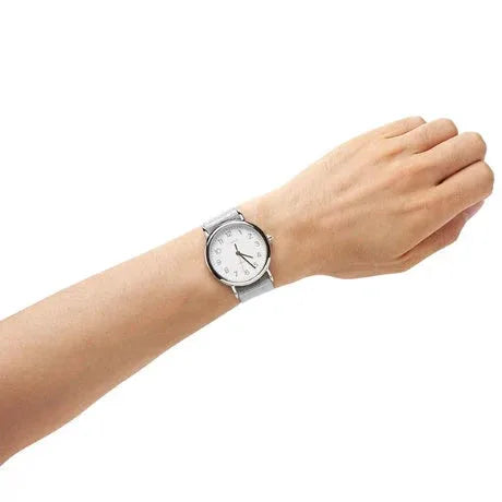 Timex Women's Silver Fabric Watch, White Dial | Tw2r92500 by TIMEX
