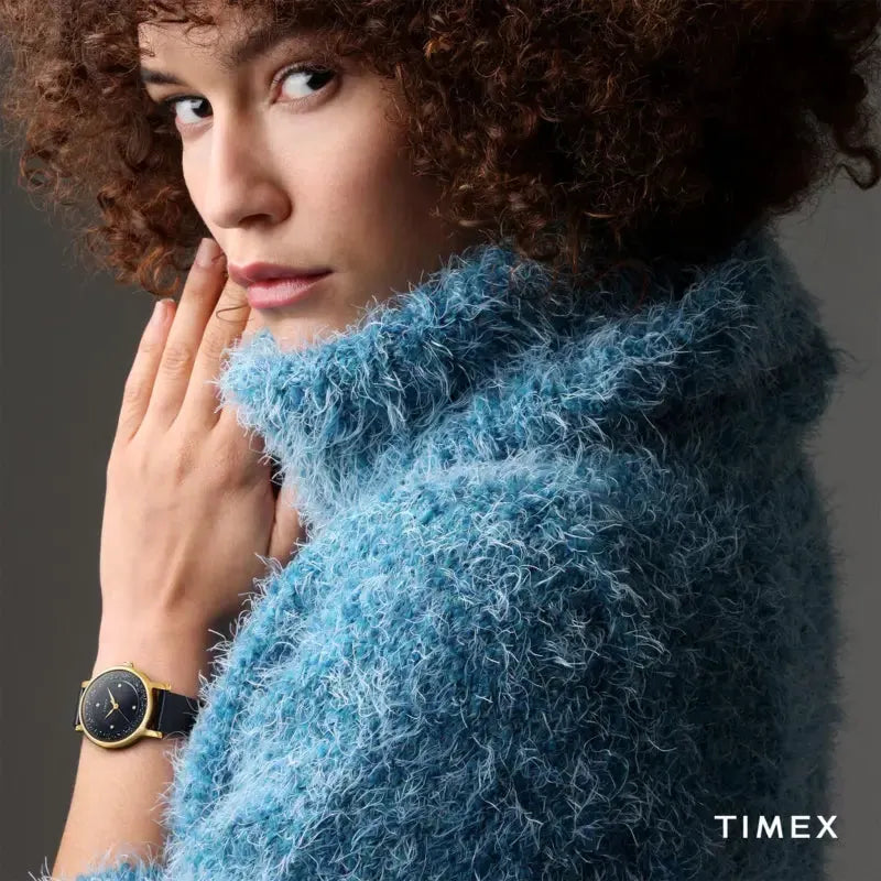 Timex Women's Blue Leather Watch, Crystal Details | Tw2r93100 by TIMEX
