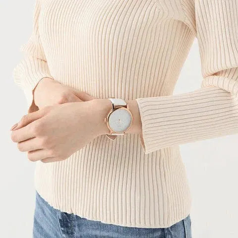 Timex Women's White Leather Watch, Rose Gold Case | Tw2r95000 by TIMEX