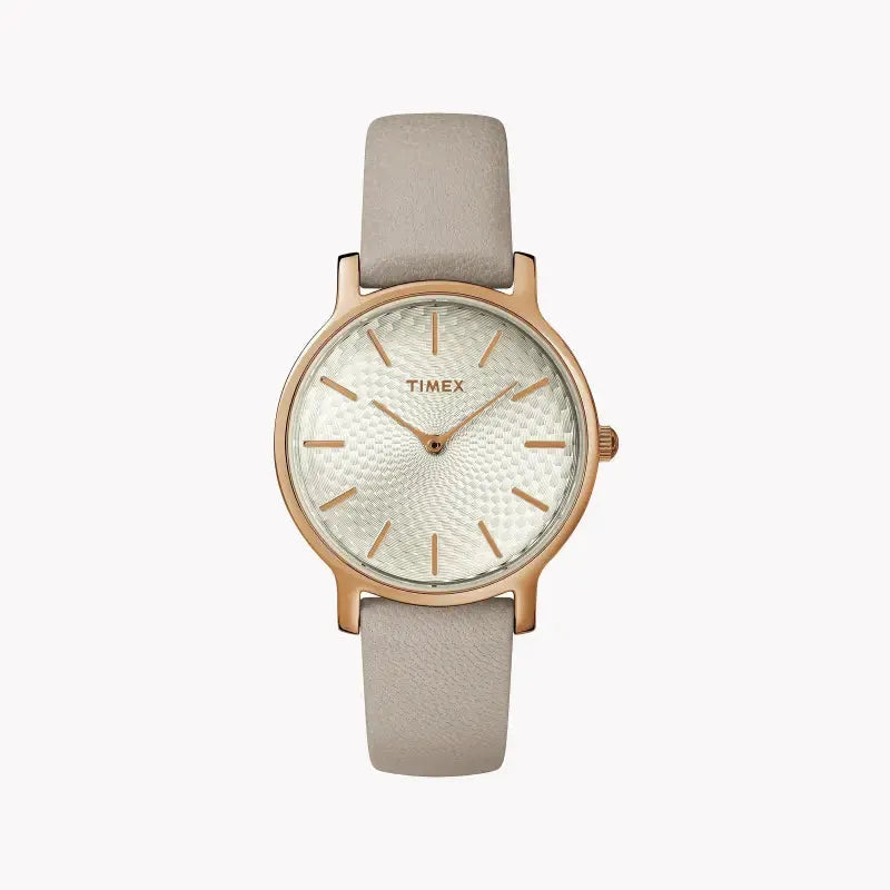 Timex Women's Gray Leather Watch, Silver Dial | Tw2r96200 by TIMEX