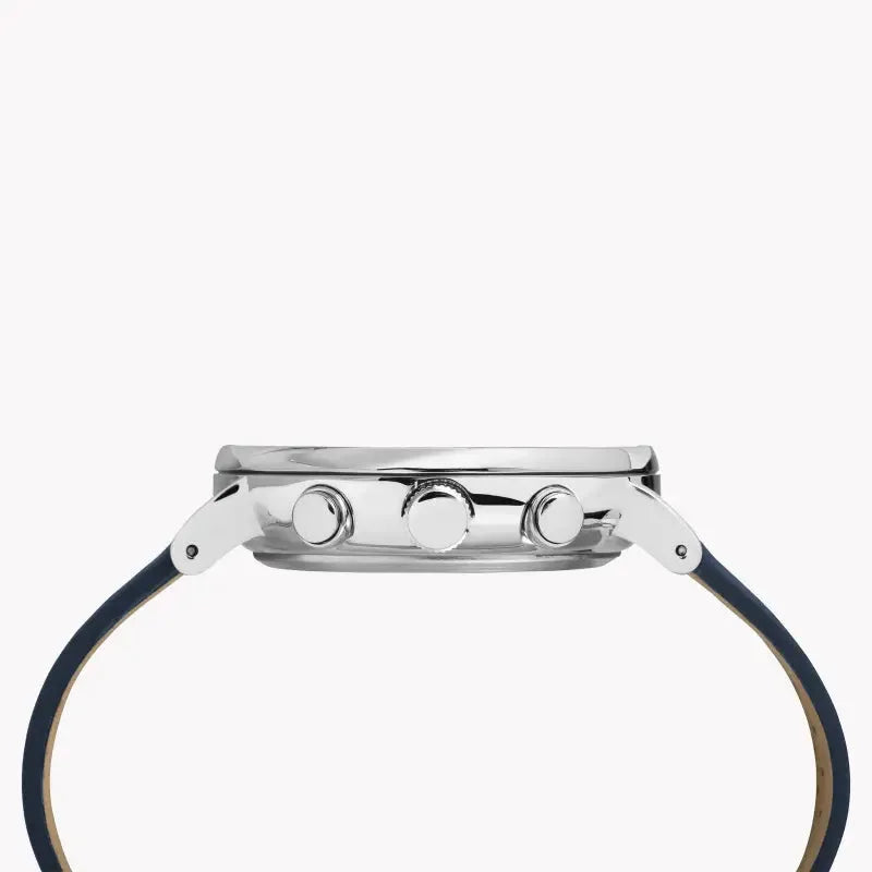 Timex Men's Blue Leather Watch, Silver Dial | Tw2r97700 by TIMEX