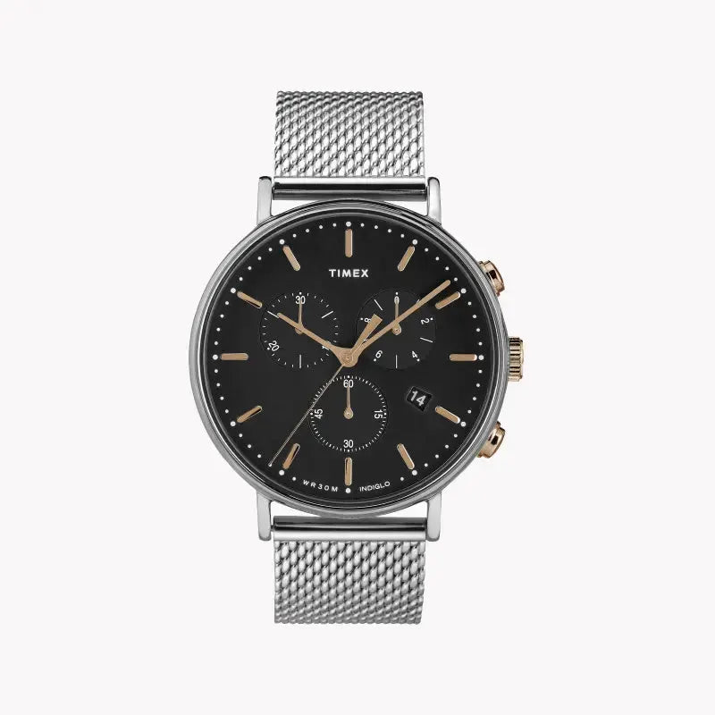 Timex Unisex Silver Stainless Steel, Black Dial | Tw2t11400 by TIMEX