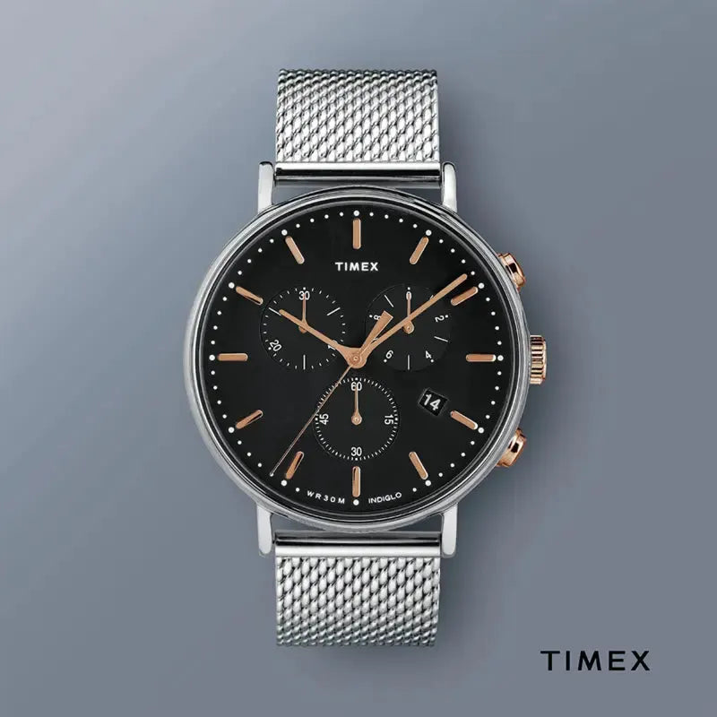 Timex Unisex Silver Stainless Steel, Black Dial | Tw2t11400 by TIMEX