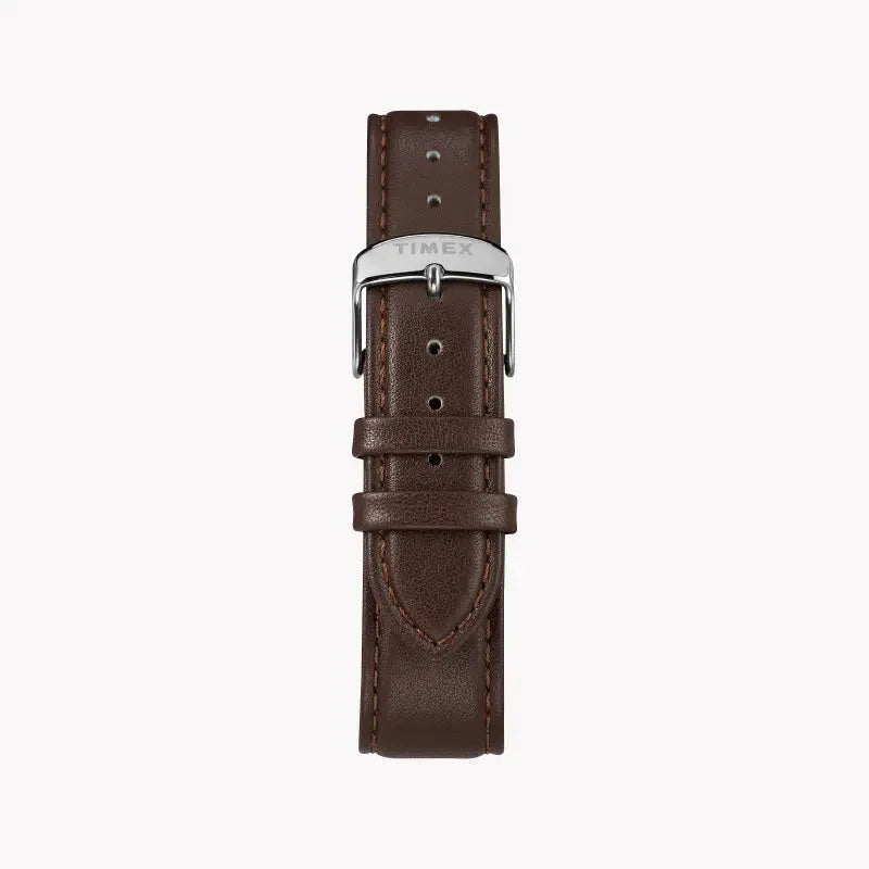 Timex Men's Brown Leather Watch, Black Dial | Tw2t11500 by TIMEX