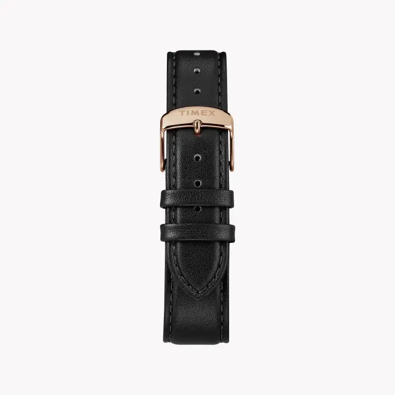 Timex Men's Black Leather Watch, Rose Gold Case | Tw2t11600 by TIMEX