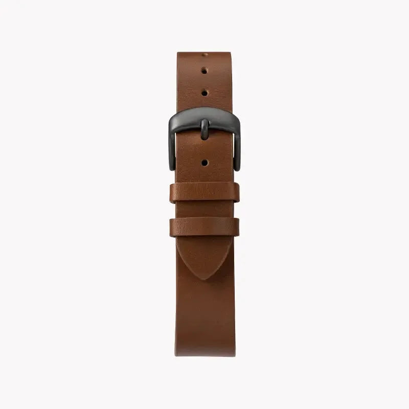 Timex Men's Brown Leather Watch, Black Dial | Tw2t29600 by TIMEX