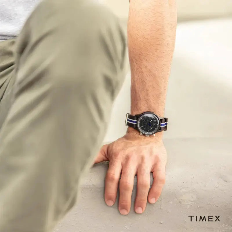 Timex Men's Black Fabric Watch, Stainless Steel Case | Tw2t29700 by TIMEX