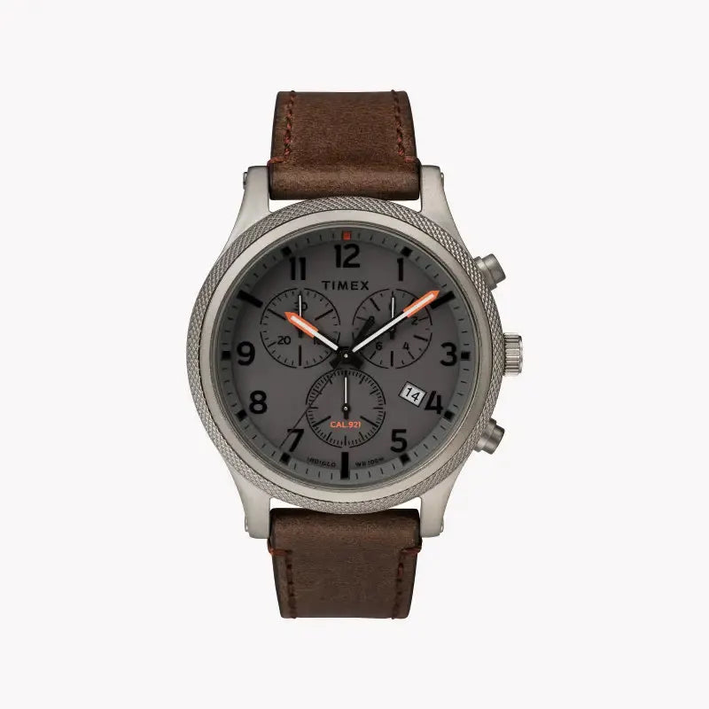 Timex Men's Gray Dial Watch, Brown Leather Strap | Tw2t32800 by TIMEX