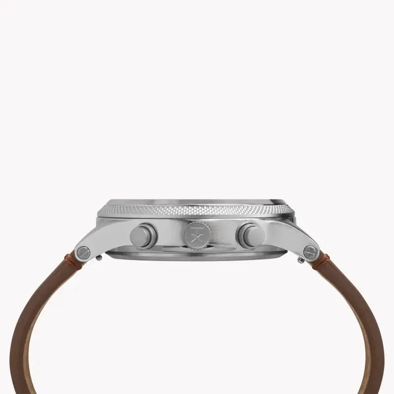 Timex Men's Brass Brown Leather Watch, Black Dial | Tw2t32900 by TIMEX