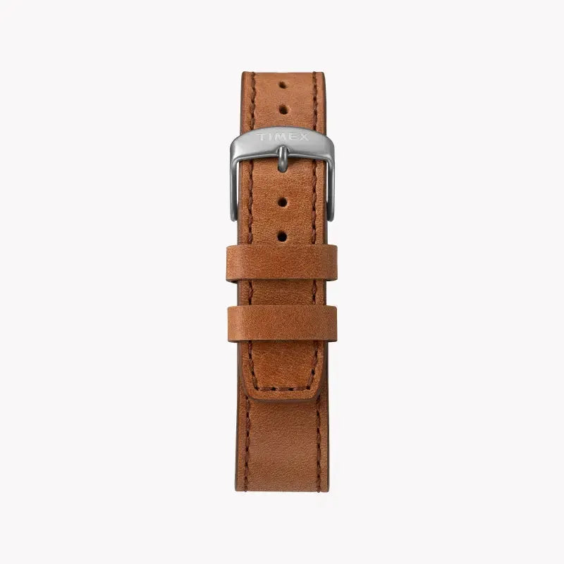 Timex Men's Brass Brown Leather Watch, Black Dial | Tw2t32900 by TIMEX