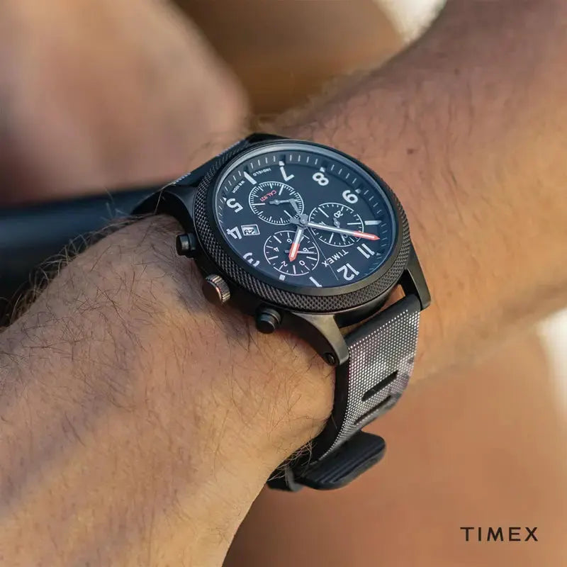 Timex Men's Black Silicone Watch, Brass Case | Tw2t33100 by TIMEX