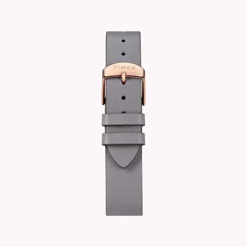 Timex Women's Gray Leather Watch, White Dial | Tw2t45400 by TIMEX