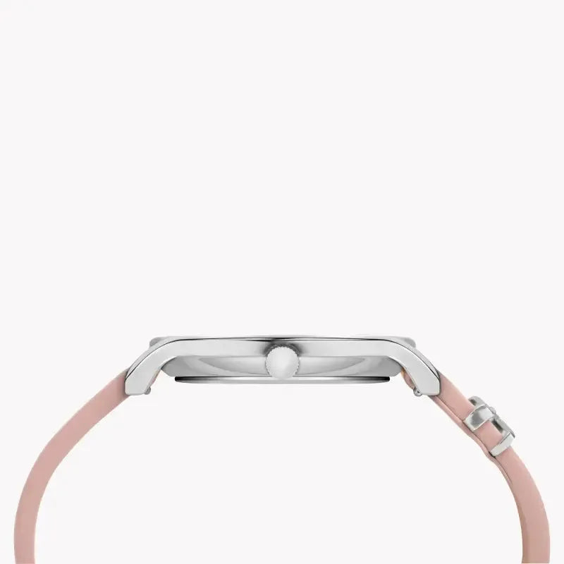 Timex Women's Pink Leather Watch, White Dial | Tw2t47900 by TIMEX