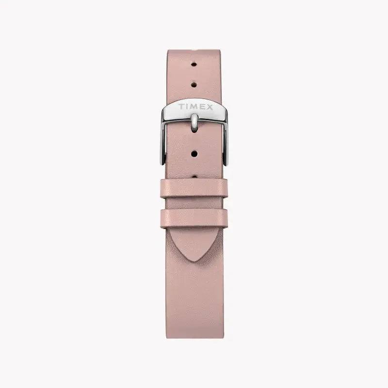 Timex Women's Pink Leather Watch, White Dial | Tw2t47900 by TIMEX
