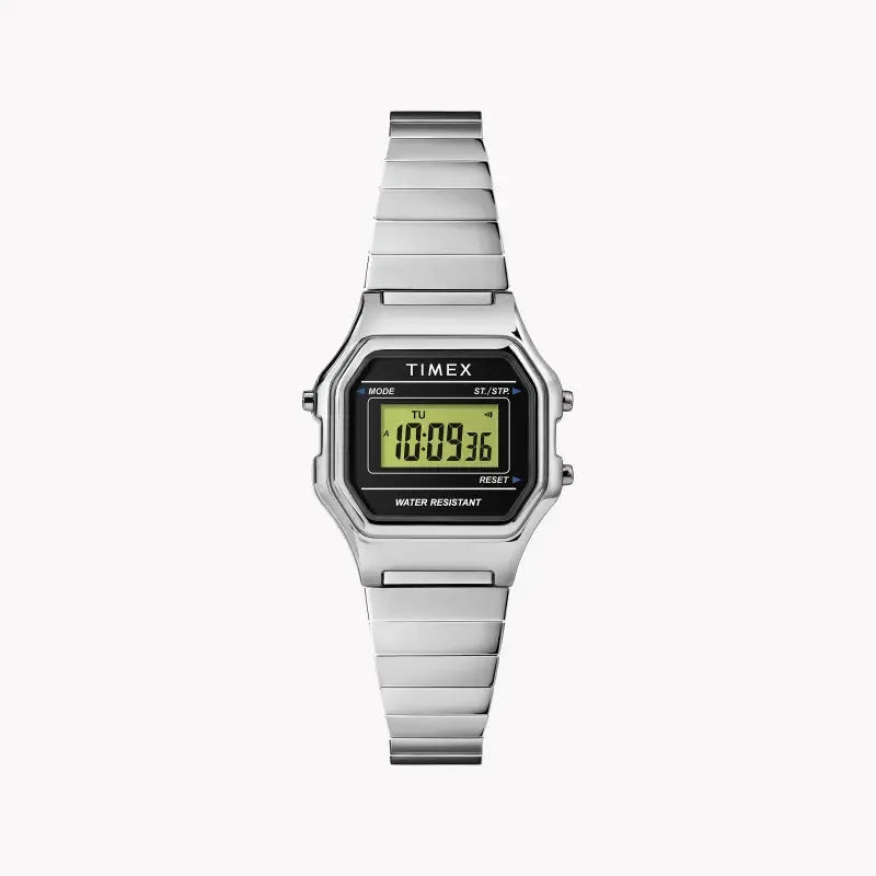 Timex Women's Silver Stainless Steel Watch, Digital Dial | Tw2t48200 by TIMEX