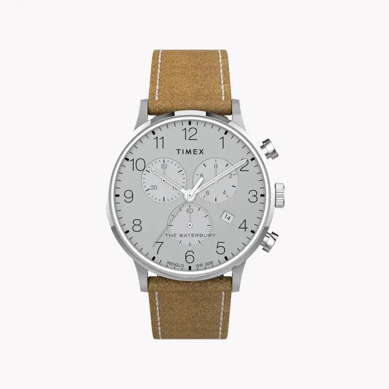 Timex Men's Stainless Steel Tan Band, Silver Dial | Tw2t71200 by TIMEX