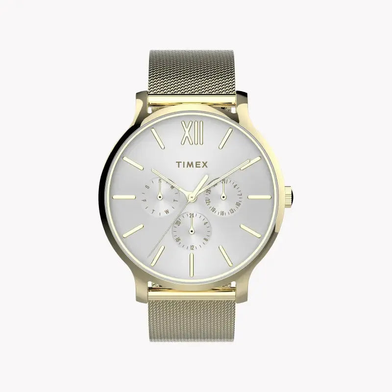 Timex Women's Gold Watch, White Dial | Tw2t74600 by TIMEX