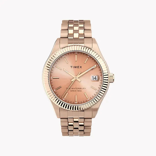 Timex Women's Rose Gold Stainless Steel Watch, 34mm | Tw2t86800 by TIMEX
