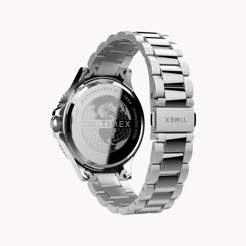 Timex Men's Silver Stainless Steel, Blue Dial | Tw2u13200 by TIMEX