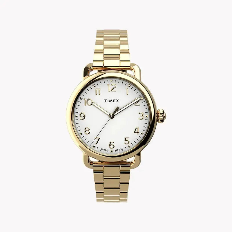 Timex Women's Gold Stainless Steel Watch, Silver Dial | Tw2u13900 by TIMEX
