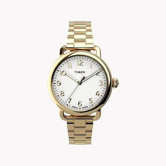 Timex Women's Gold Stainless Steel Watch, Silver Dial | Tw2u13900 by TIMEX