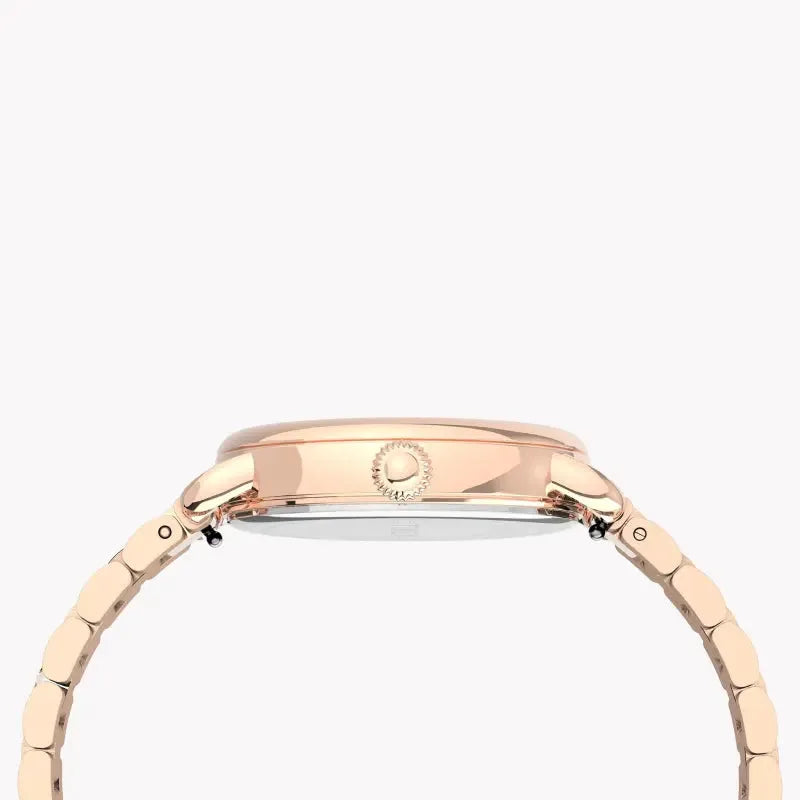 Timex Women's Rose Gold Stainless Steel Watch, Silver Dial | Tw2u14000 by TIMEX