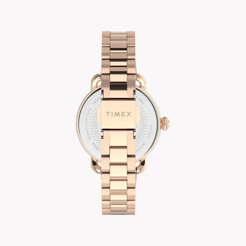 Timex Women's Rose Gold Stainless Steel Watch, Silver Dial | Tw2u14000 by TIMEX