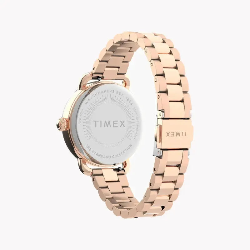 Timex Women's Rose Gold Stainless Steel Watch, Silver Dial | Tw2u14000 by TIMEX