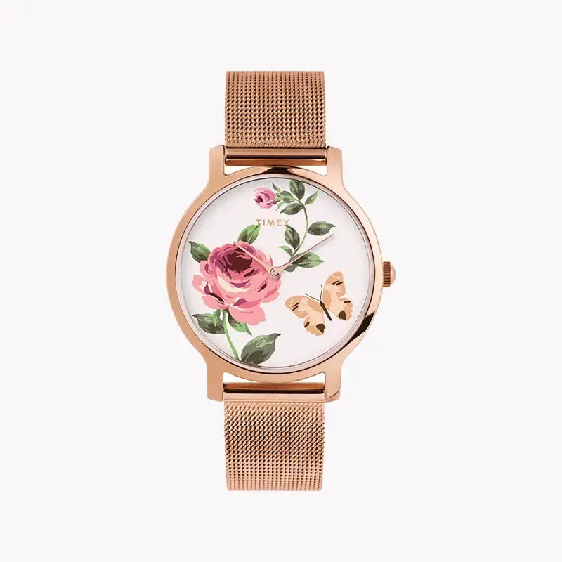 Timex Women's Rose Gold & Pink Watch, Brass Case | Tw2u19000 by TIMEX
