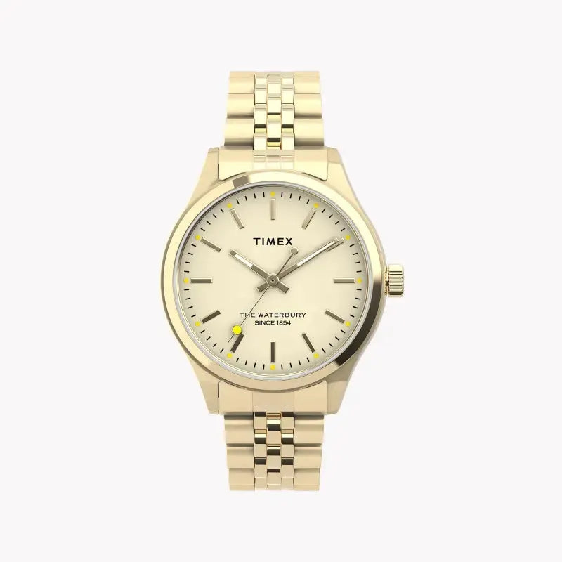 Timex Women's Gold Stainless Steel Watch, Off White Dial | Tw2u23200 by TIMEX
