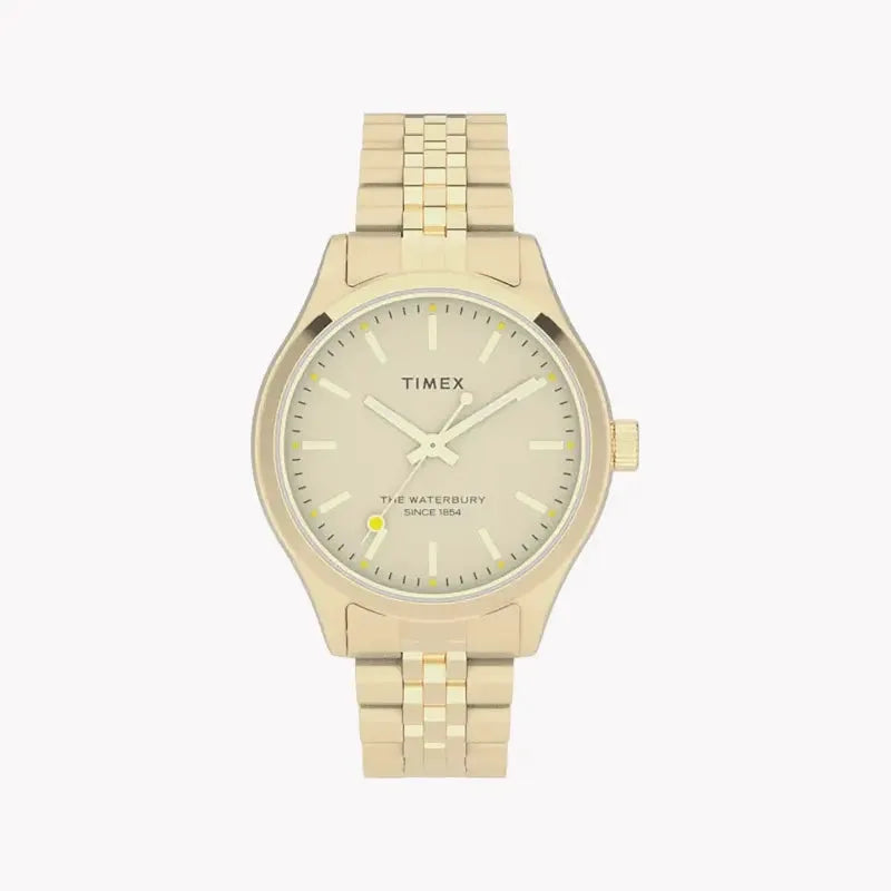 Timex Women's Gold Stainless Steel Watch, Off White Dial | Tw2u23200 by TIMEX