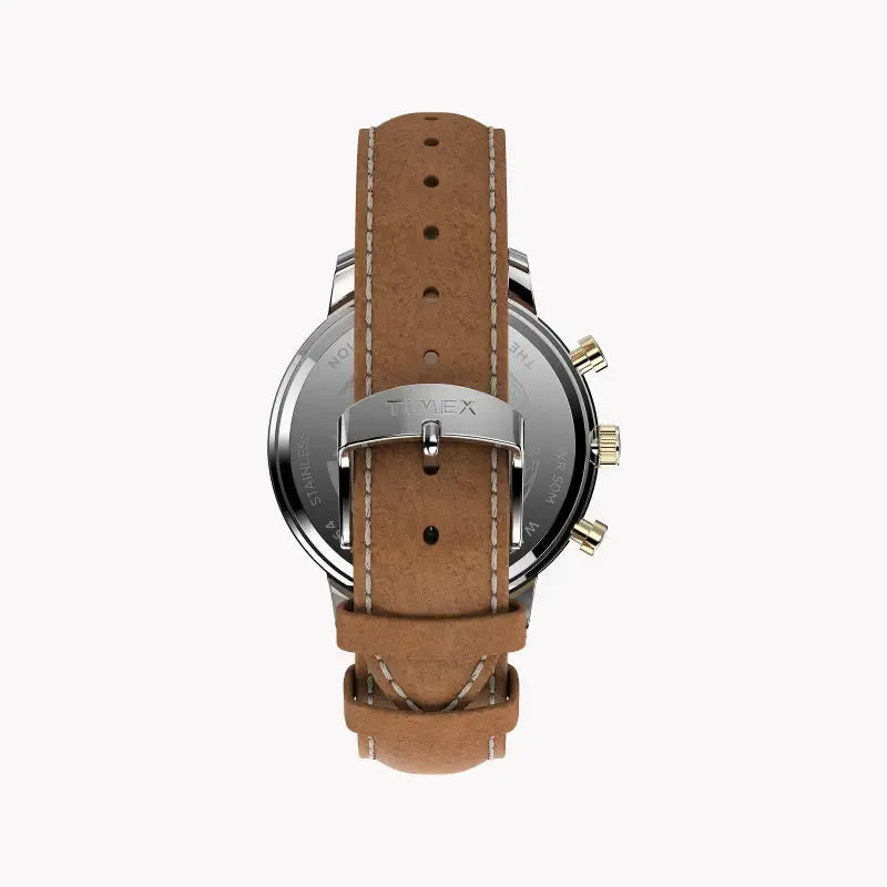 Timex Men's Brass Watch, Blue Dial & Tan Leather | Tw2u39000 by TIMEX