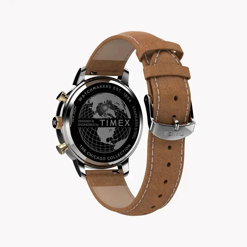 Timex Men's Brass Watch, Blue Dial & Tan Leather | Tw2u39000 by TIMEX