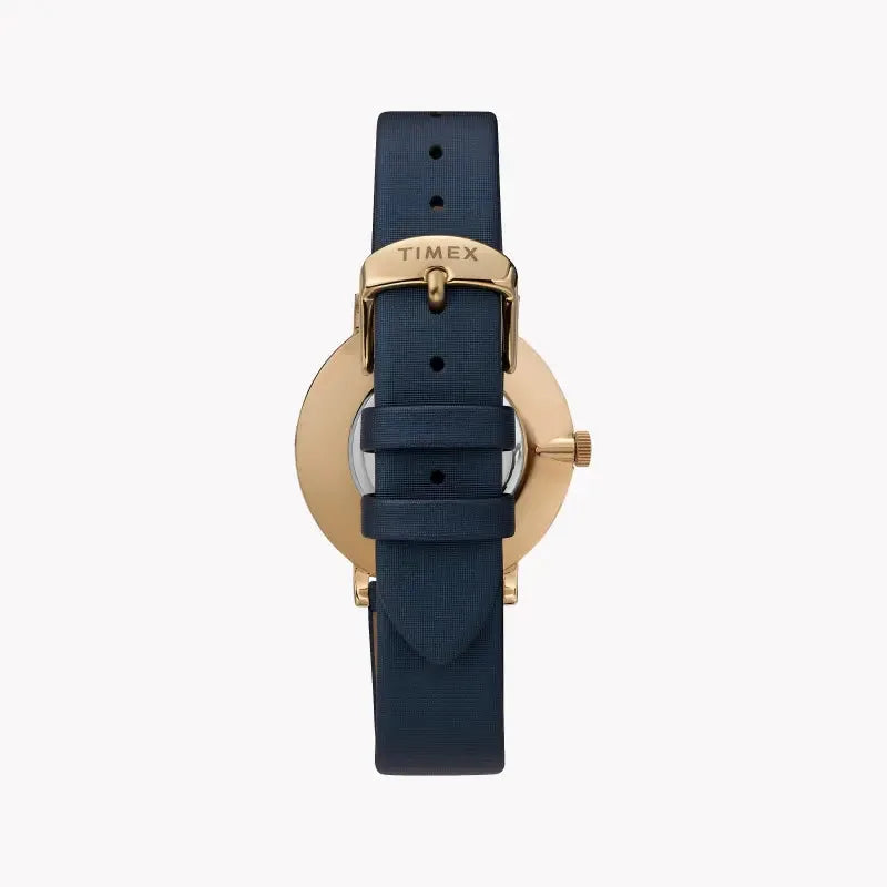 Timex Women's Blue Leather Watch, Brass Case | Tw2u40800 by TIMEX