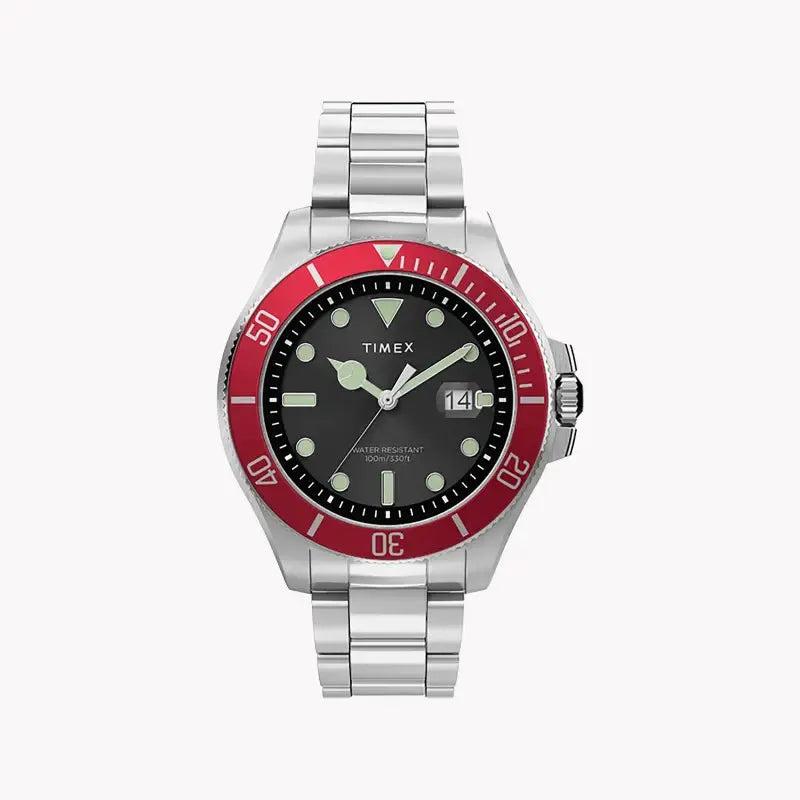 Timex Men's Silver Stainless Steel, Black Dial | Tw2u41700 by TIMEX