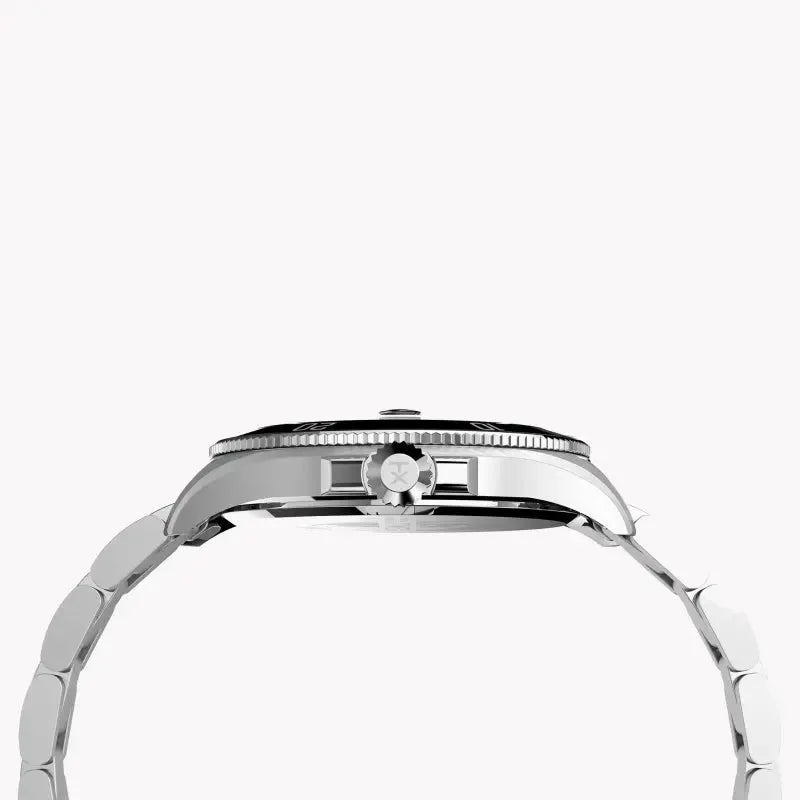 Timex Men's Silver Stainless Steel Watch, Black Dial | Tw2u41800 by TIMEX
