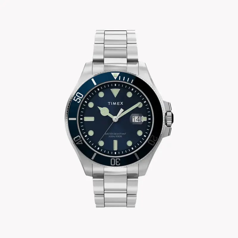 Timex Men's Silver Stainless Steel, Blue Dial | Tw2u41900 by TIMEX