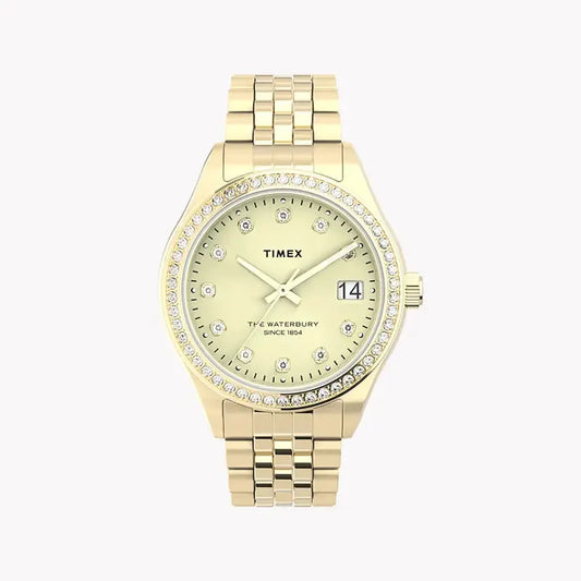 Timex Women's Gold Stainless Steel Watch, Round Dial | Tw2u53800 by TIMEX