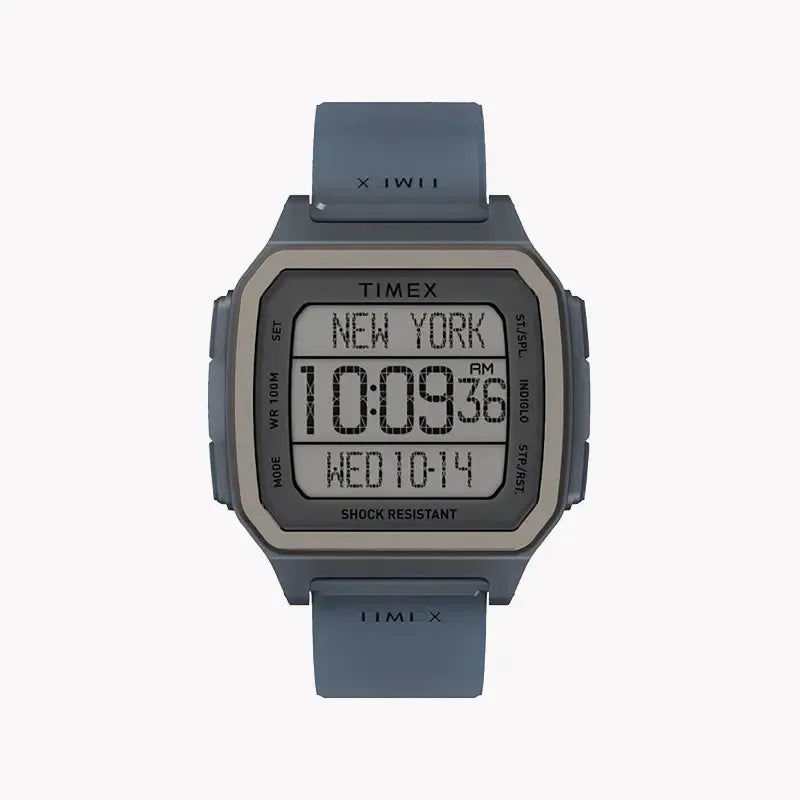 Timex Men's Blue Silicone Watch, Resin Square Case | Tw2u56500 by TIMEX