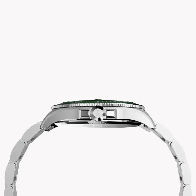 Timex Men's Silver Stainless Steel, Green Dial | Tw2u72000 by TIMEX