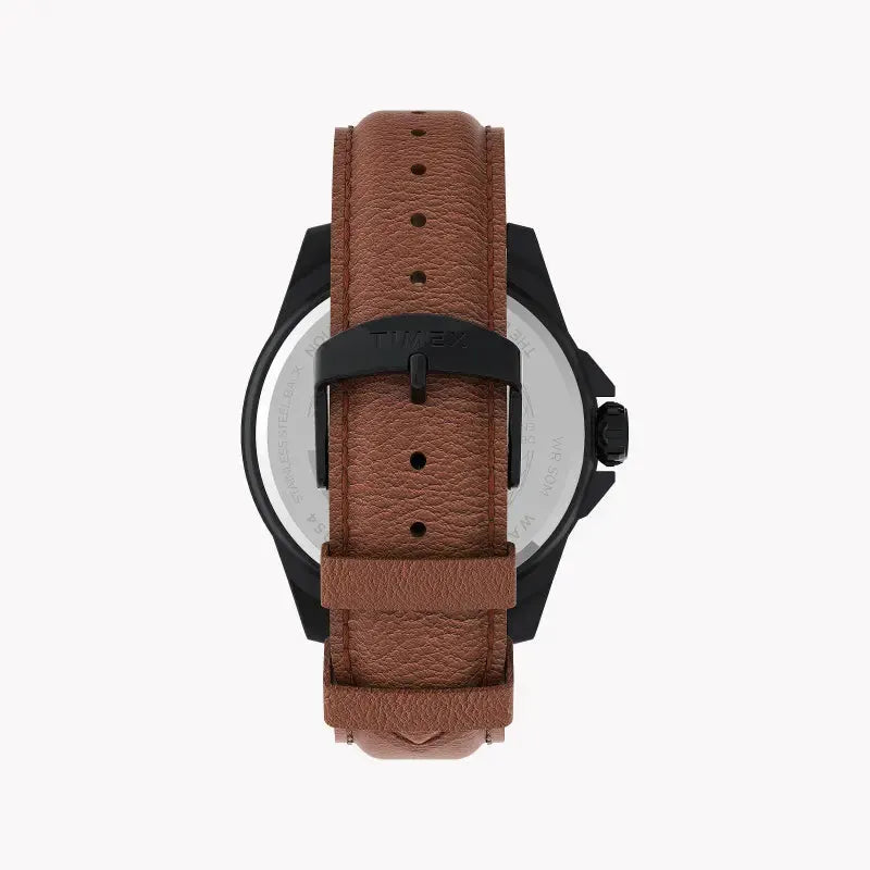 Timex Men's Brown Leather Watch, Gray Dial | Tw2u82200 by TIMEX