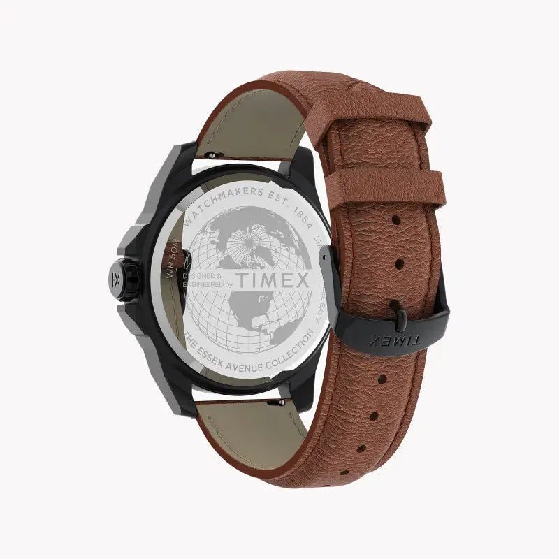 Timex Men's Brown Leather Watch, Gray Dial | Tw2u82200 by TIMEX
