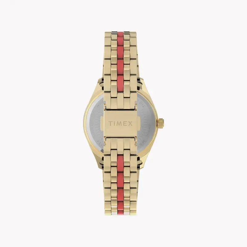 Timex Women's Gold Stainless Steel Watch, Orange Dial | Tw2u82700 by TIMEX