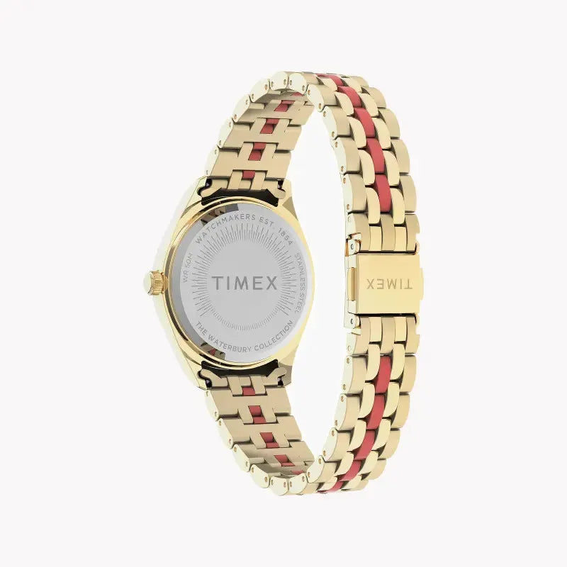 Timex Women's Gold Stainless Steel Watch, Orange Dial | Tw2u82700 by TIMEX