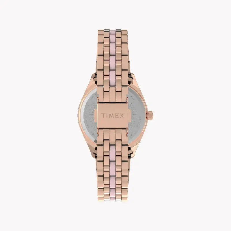 Timex Women's Rose Gold Stainless Steel Watch, Pink Dial | Tw2u82800 by TIMEX