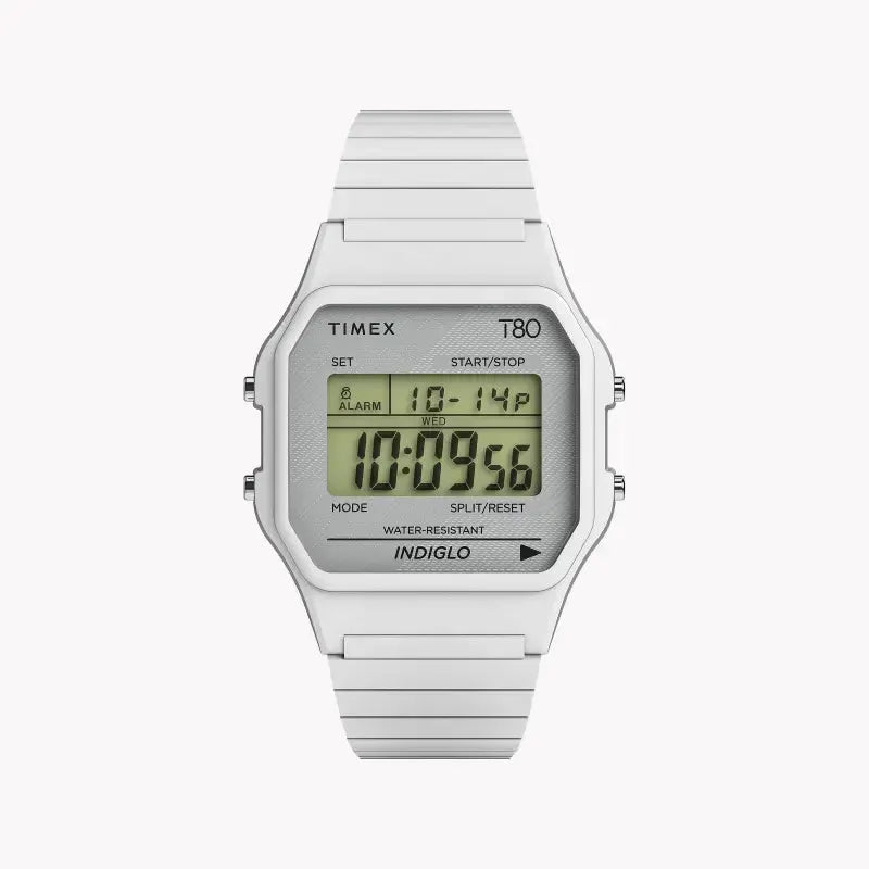 Timex Unisex White Stainless Steel & Resin Digital Watch | Tw2u93700 by TIMEX