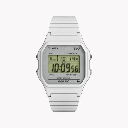 Timex Unisex White Stainless Steel & Resin Digital Watch | Tw2u93700 by TIMEX
