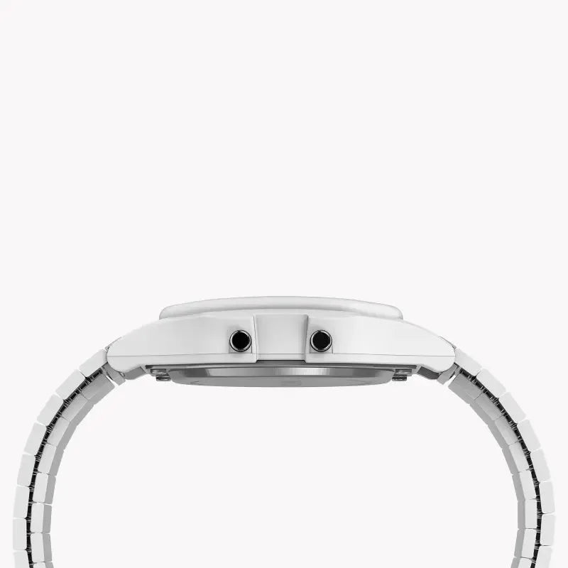 Timex Unisex White Stainless Steel & Resin Digital Watch | Tw2u93700 by TIMEX
