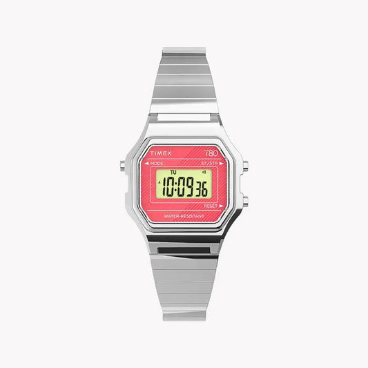Timex Women's Silver Stainless Steel Watch, Digital Dial | Tw2u94200 by TIMEX